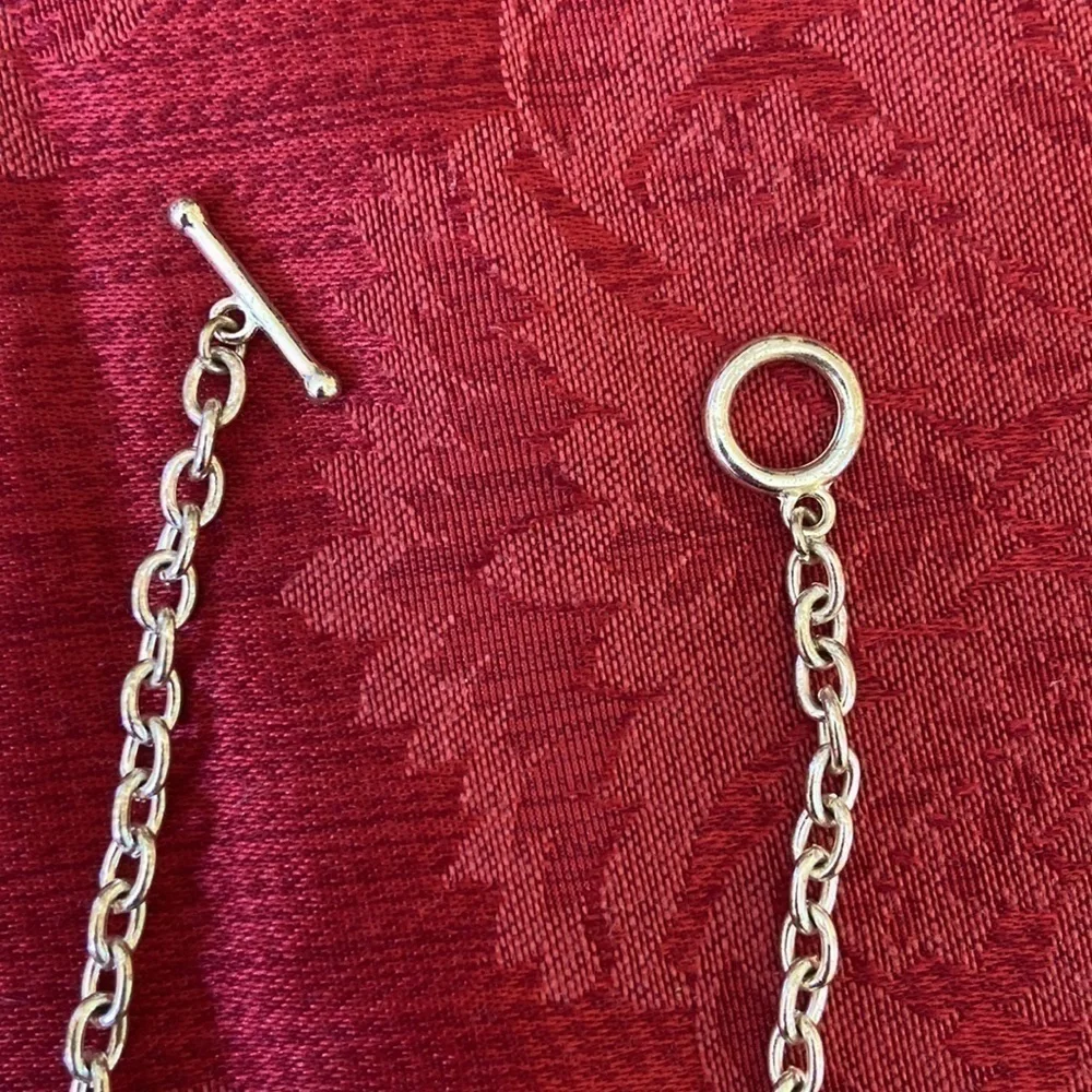 𝅺Letter A Heart Chunky Silver Chain Necklace